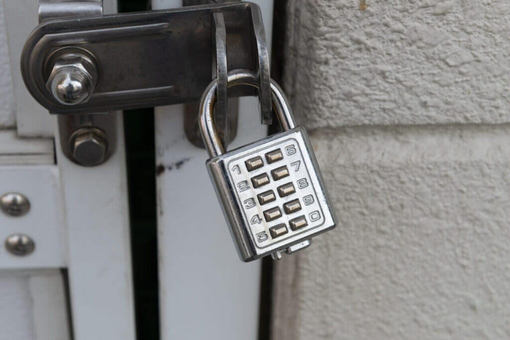 Combination Lock Securing A Door